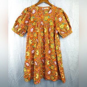 Maisie Orange Floral Boho Dress